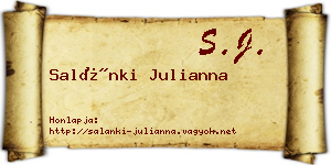 Salánki Julianna névjegykártya